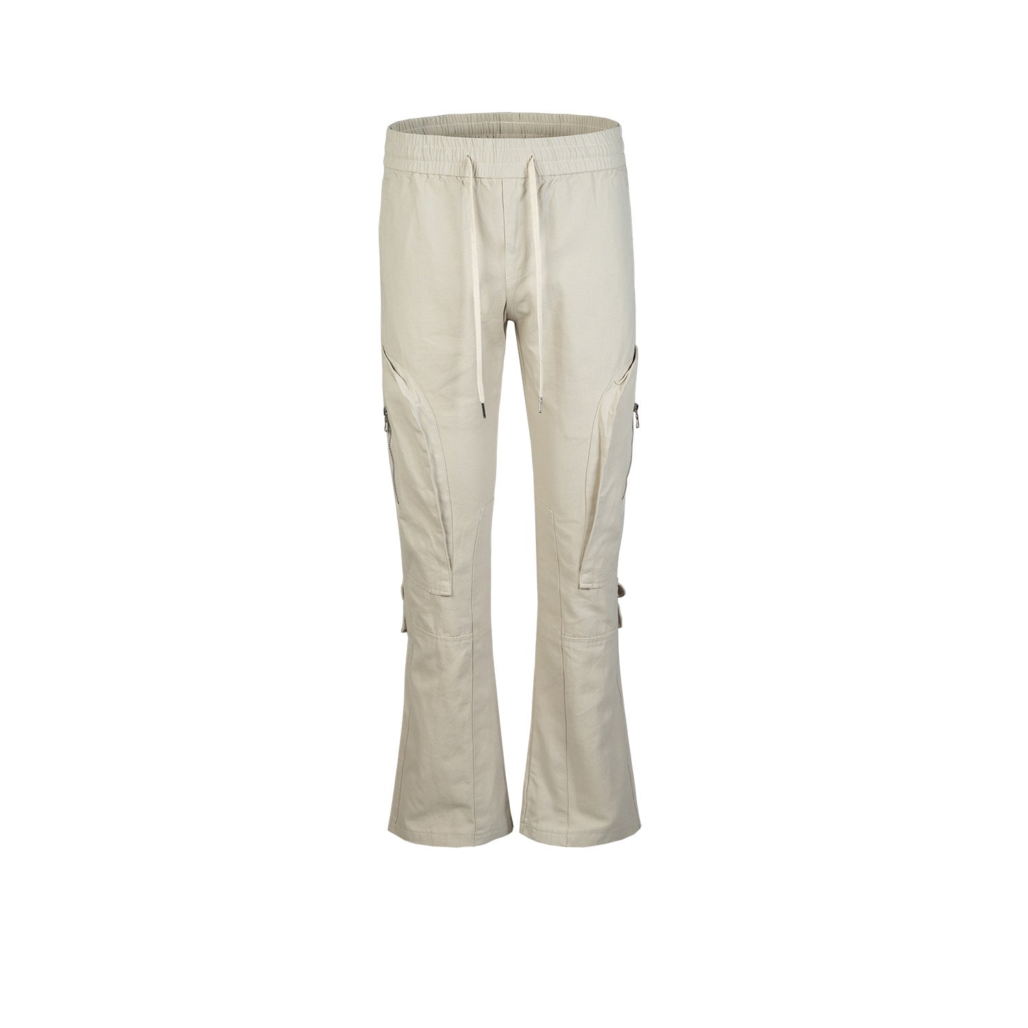 Men's Women's Autumn And Winter Hip-Hop Zipper Multi-Pocket Trendy Trendy Men's And Women's Wide-Leg Cushion Casual Pants