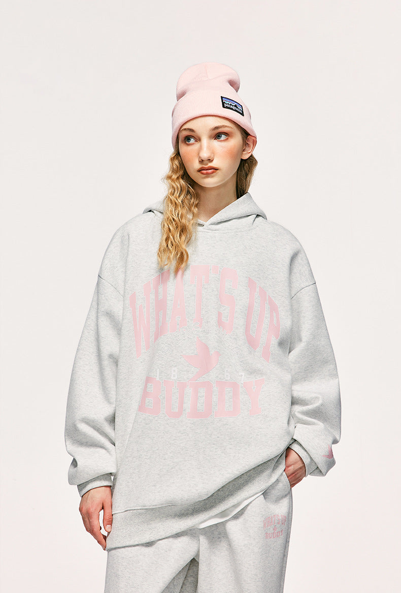 Heavy 320g Sanding Double-sided College Printed Casual Suit Autumn And Winter New Sweater Pants
