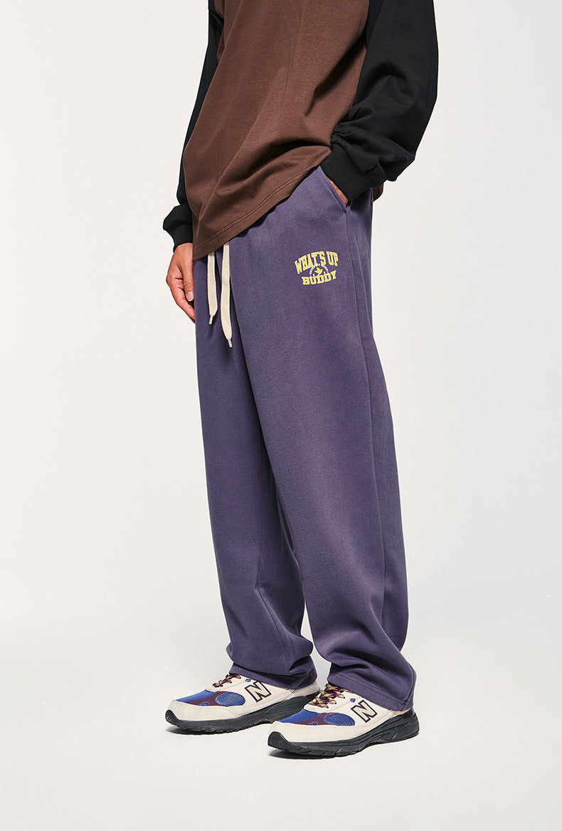 Heavy 320g Sanding Double-sided College Printed Casual Suit Autumn And Winter New Sweater Pants