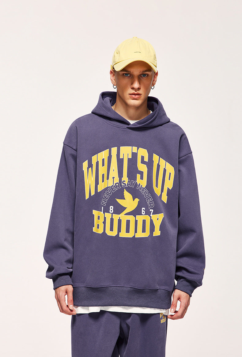 Heavy 320g Sanding Double-sided College Printed Casual Suit Autumn And Winter New Sweater Pants