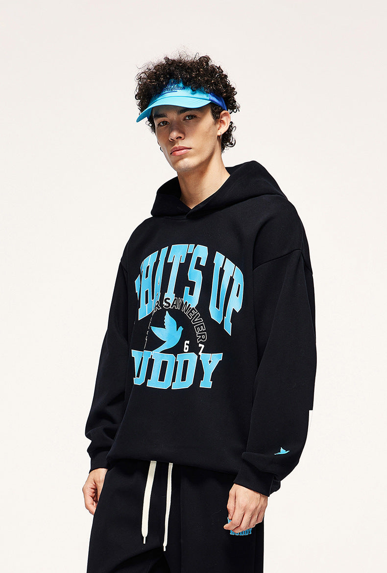 Heavy 320g Sanding Double-sided College Printed Casual Suit Autumn And Winter New Sweater Pants