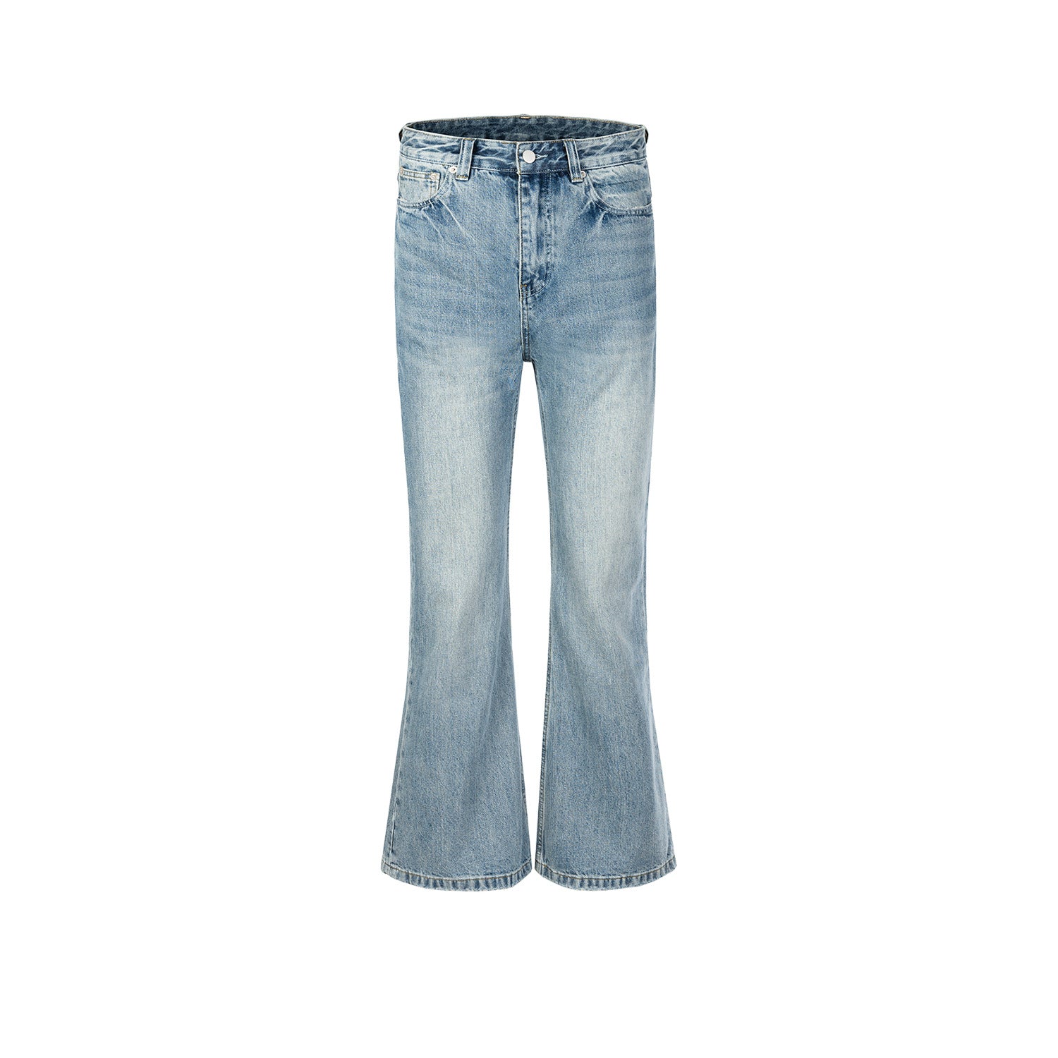 Men's Wear Women's Spring And Summer Urban Washed Trousers Unisex Dressed Micro-flared Blue Jeans
