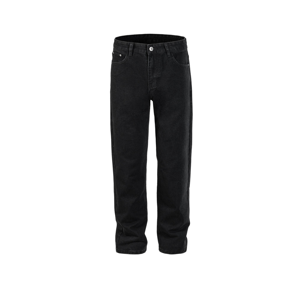 Women's Clothing Men's Spring And Summer Urban Washed Straight Pants Unisex Black Slim-Fit Ask Style Jeans