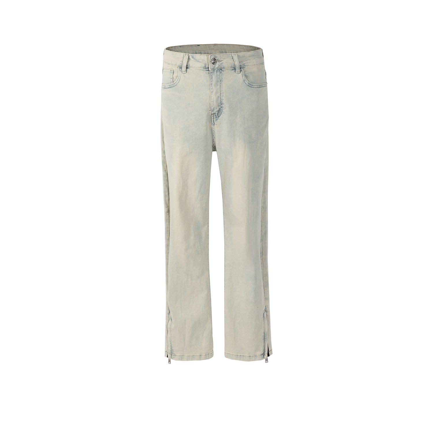 Women's Clothing Men's Urban Washed Dressed Trousers Men's And Women's Same-style Zipper Skinny Jeans