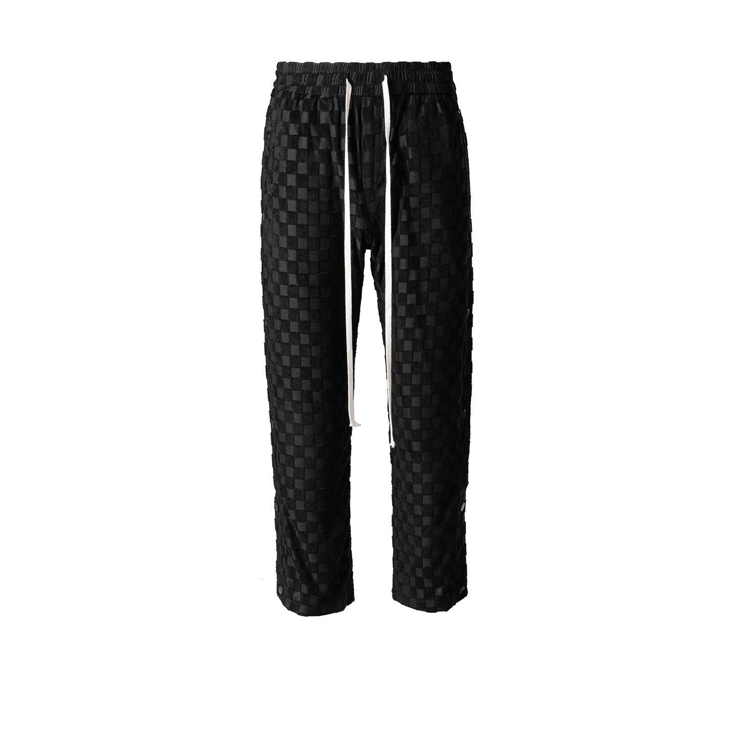 Men's Women's Spring And Summer Hip-Hop Checkerboard Pants Neutral Breasted Towel Fabric Casual Trendy Pants