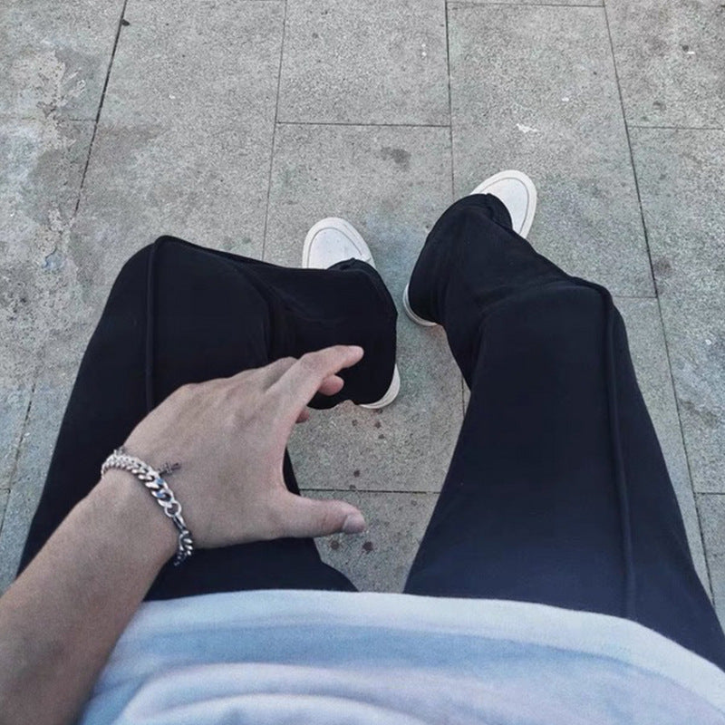 Men's And Women's Hip-Hop Suit Sweatpants Unisex Neutral Slight Wide Leg High Street Slim-Fit Trendy Casual Pants