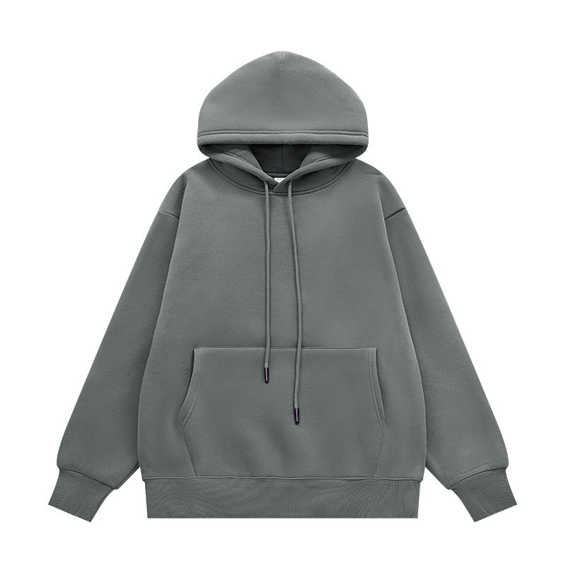 Autumn And Winter Tide Brand Plus Velvet Padded Hooded Solid Color Sweater Set For Cross-border