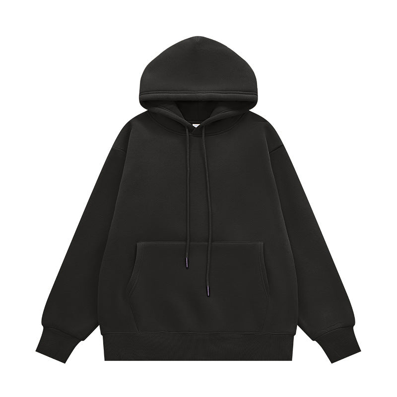 Autumn And Winter Tide Brand Plus Velvet Padded Hooded Solid Color Sweater Set For Cross-border