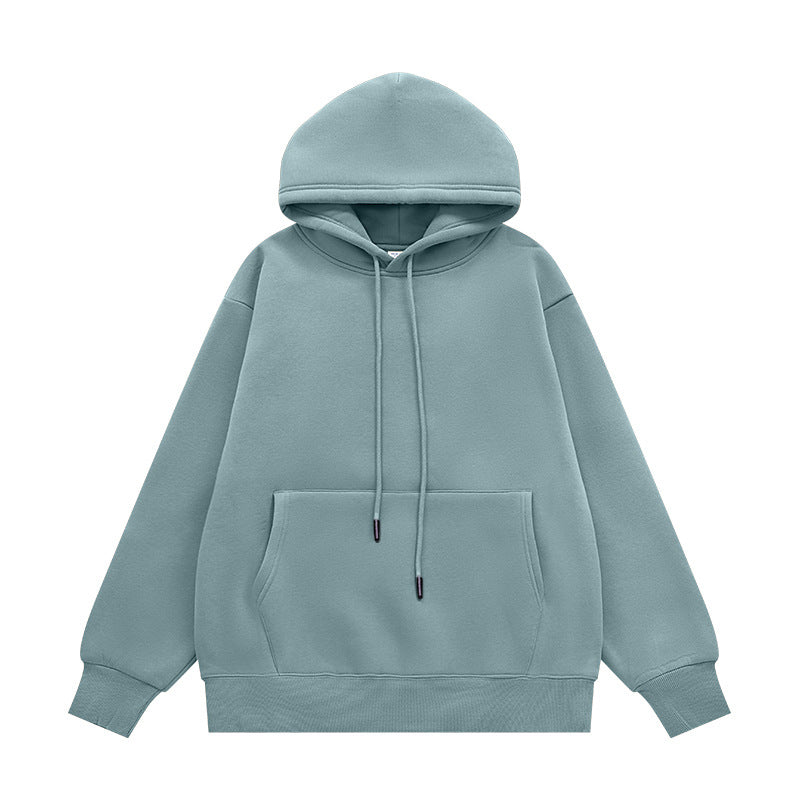 Autumn And Winter Tide Brand Plus Velvet Padded Hooded Solid Color Sweater Set For Cross-border