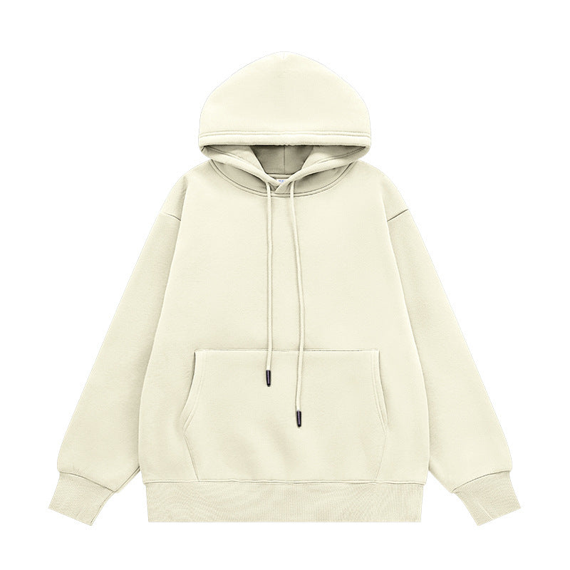 Autumn And Winter Tide Brand Plus Velvet Padded Hooded Solid Color Sweater Set For Cross-border
