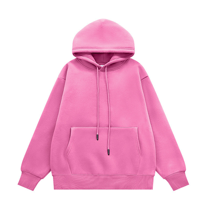 Autumn And Winter Tide Brand Plus Velvet Padded Hooded Solid Color Sweater Set For Cross-border