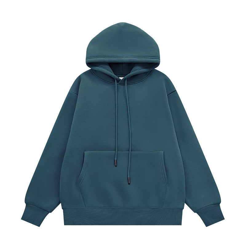 Autumn And Winter Tide Brand Plus Velvet Padded Hooded Solid Color Sweater Set For Cross-border