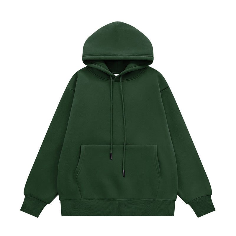 Autumn And Winter Tide Brand Plus Velvet Padded Hooded Solid Color Sweater Set For Cross-border