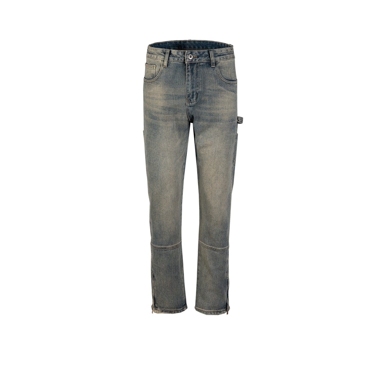 Women's Clothing Men's Urban Washed Dressed Trousers Unisex Wide Foot Small Wided Decorative Trendy Jeans
