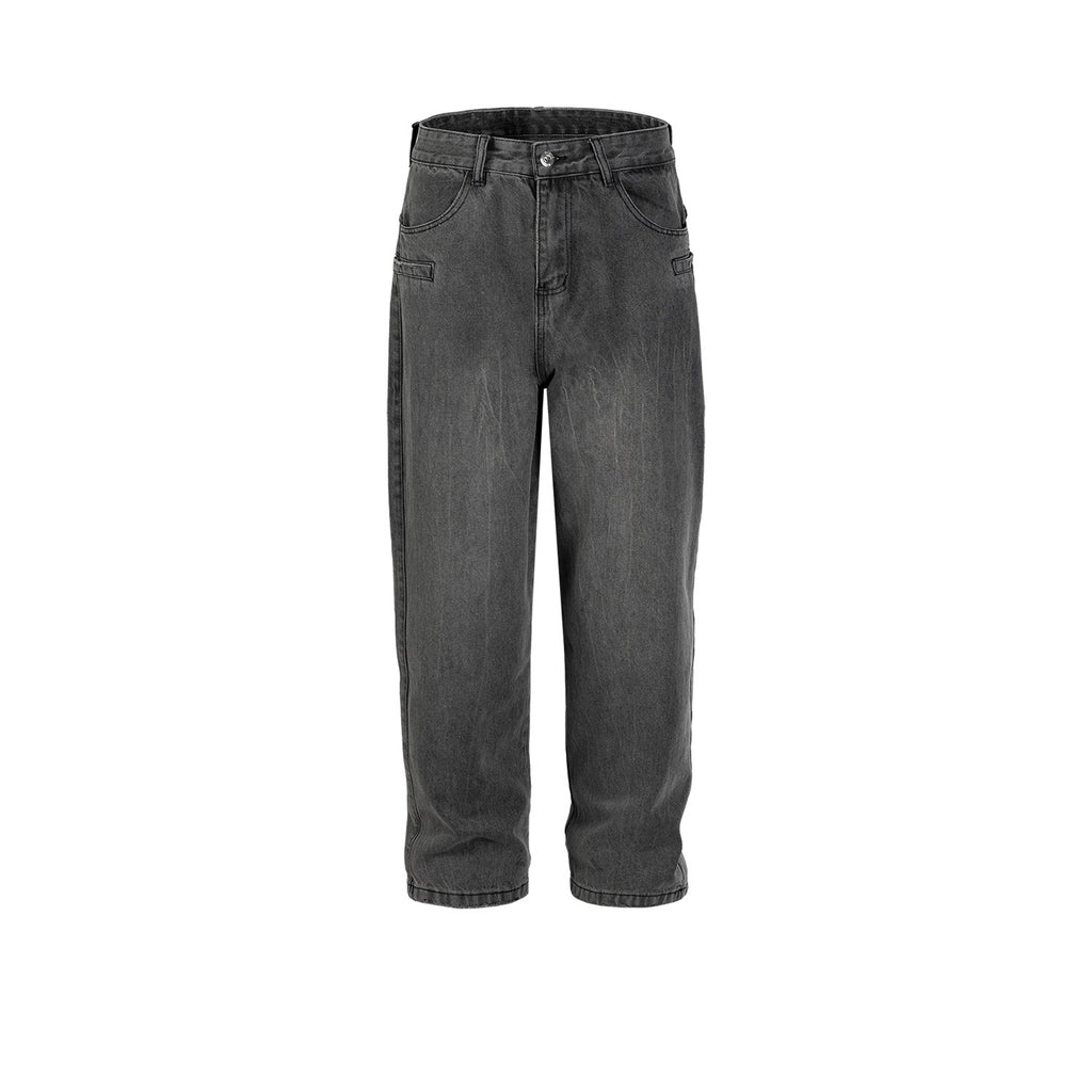 Men's And Women's Washed Old Pants Men's And Women's Same Style Gender-Free Paris Style Straight Trendy Street Trendy Jeans