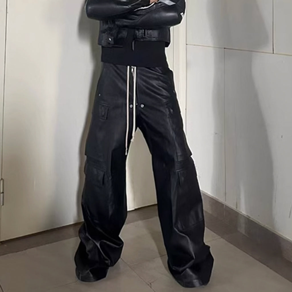 Men's And Women's Style Matte Surface Coated Coil Pants Men's And Women's Same Style Sliding Casual Pants Black