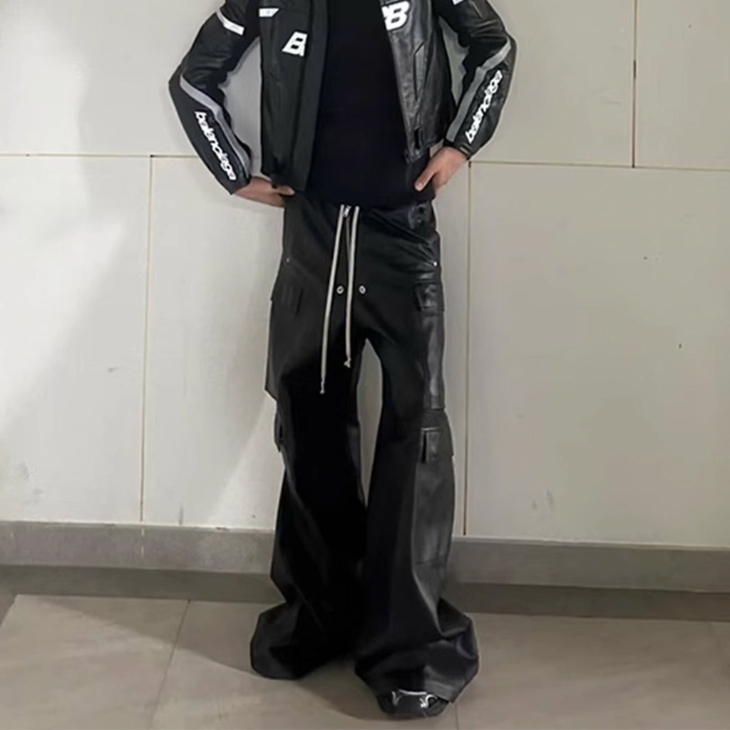 Men's And Women's Style Matte Surface Coated Coil Pants Men's And Women's Same Style Sliding Casual Pants Black