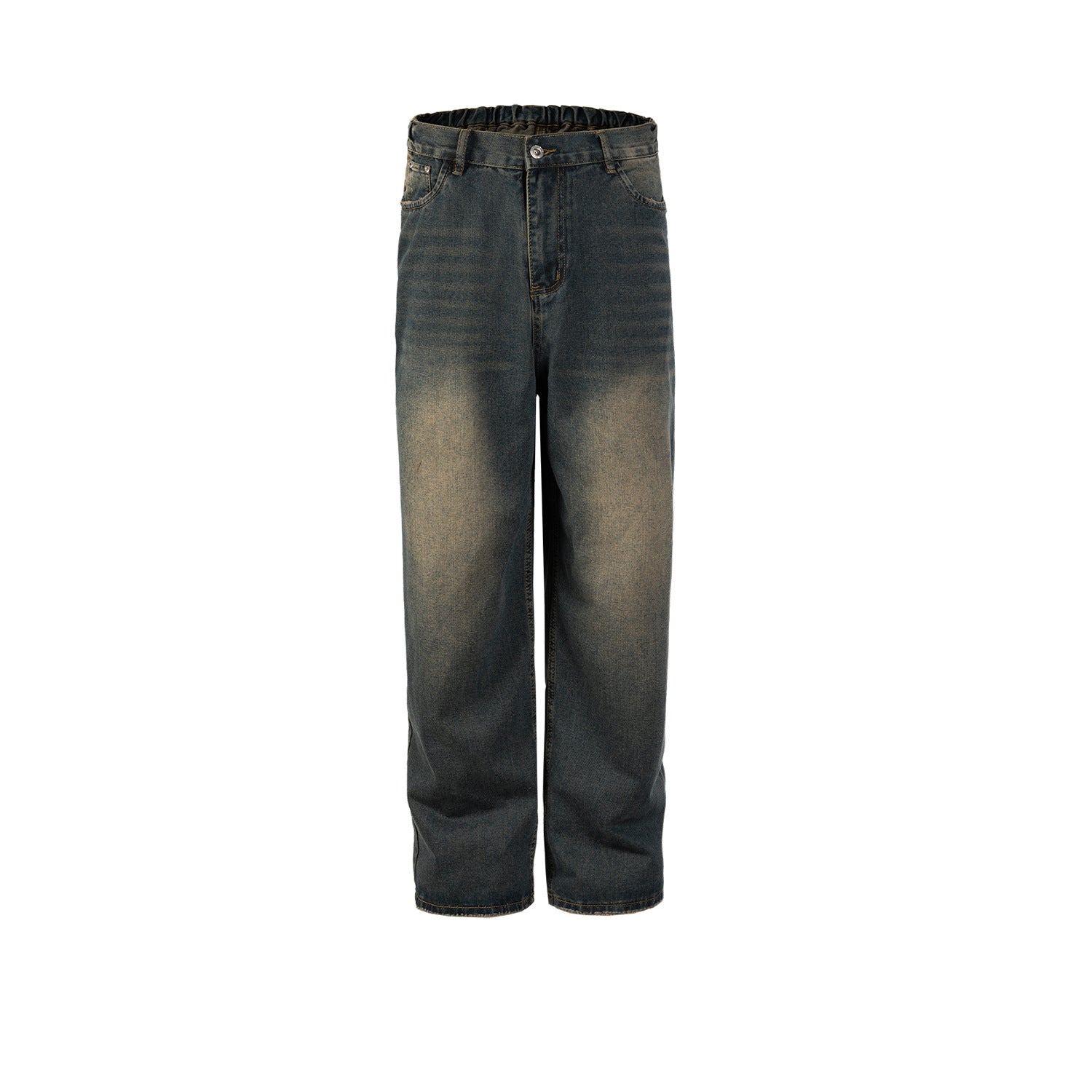 Men's Wear Women's Urban Vintage Washable Old Trousers Trendy Men's And Women's Straight Stretch Waist Jeans