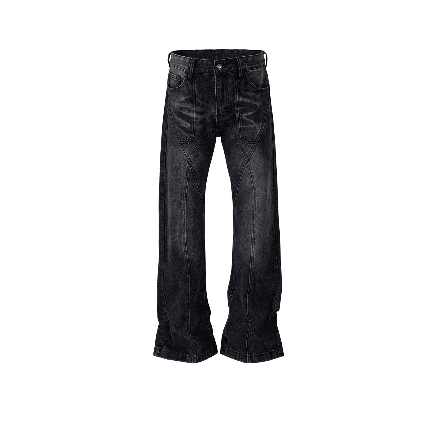 Men's And Women's Wash-up Old Leg Trousers Men's And Women's Same-style Whitening Deconstructed Stitching Trendy Jeans