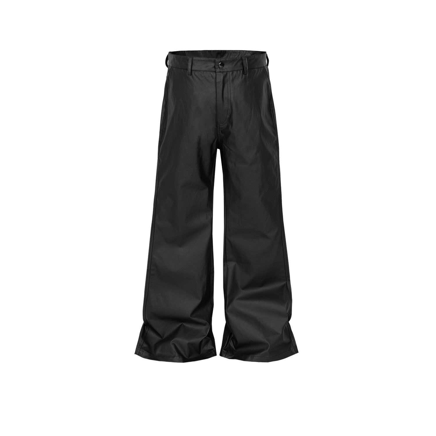 Men's And Women's Bright Face Wide-legged Micro-leggings Leg Trousers Unisex High Street Multi-size Black Casual Pants