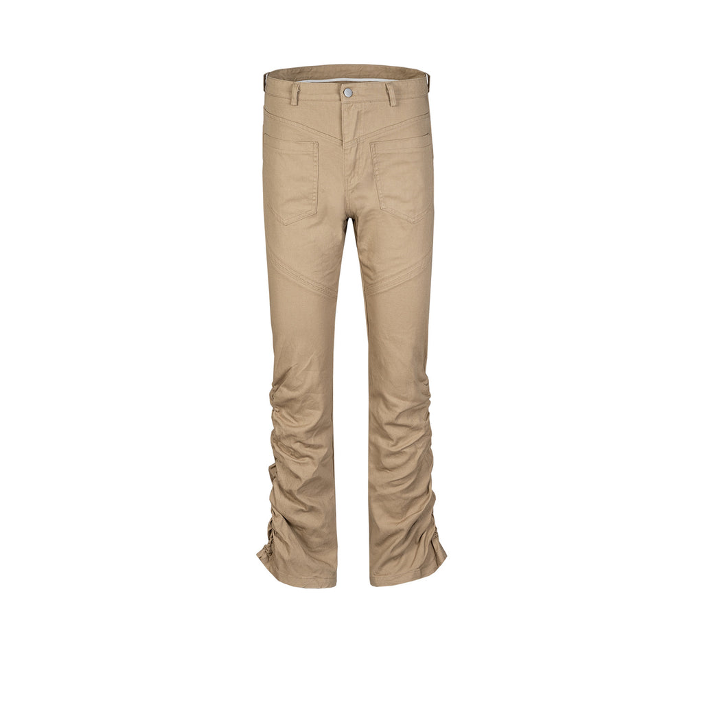 Men's And Women's Hip-Hop Stretch Machete Pleated Trousers Unisex Street Trendy Rock Style Plain Casual Pants