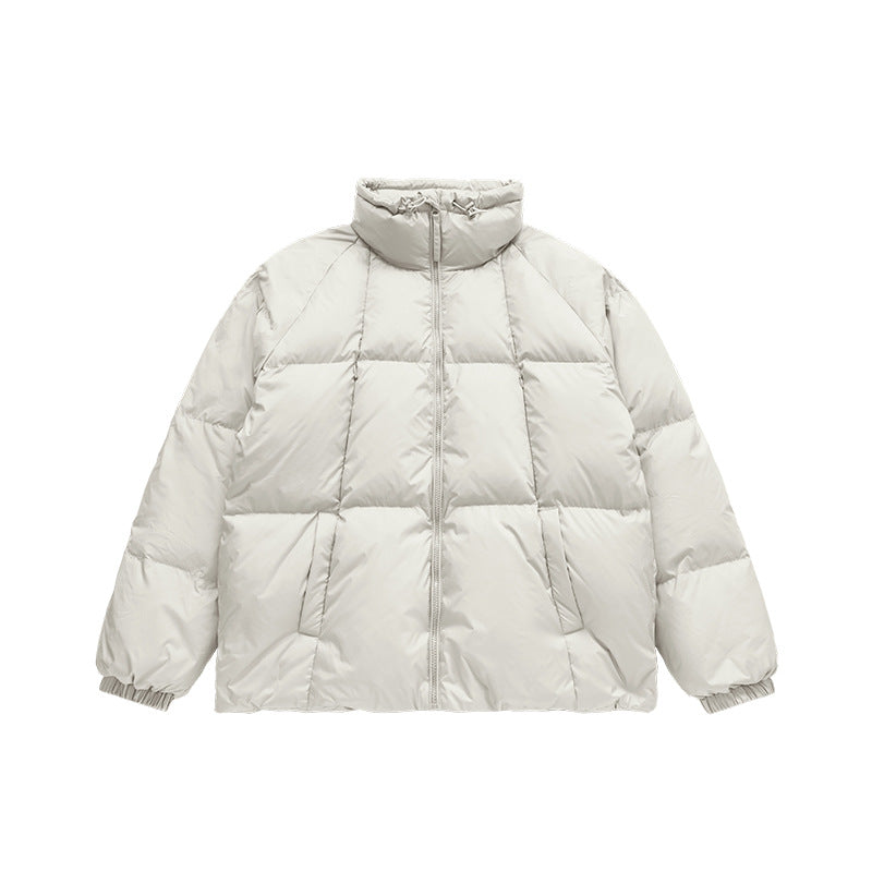 Teflon Three-proof Toast Down Jacket Autumn And Winter New 90 Velvet Solid Color High Collar Jacket Coat