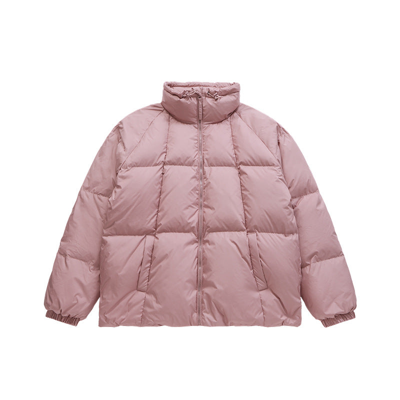 Teflon Three-proof Toast Down Jacket Autumn And Winter New 90 Velvet Solid Color High Collar Jacket Coat