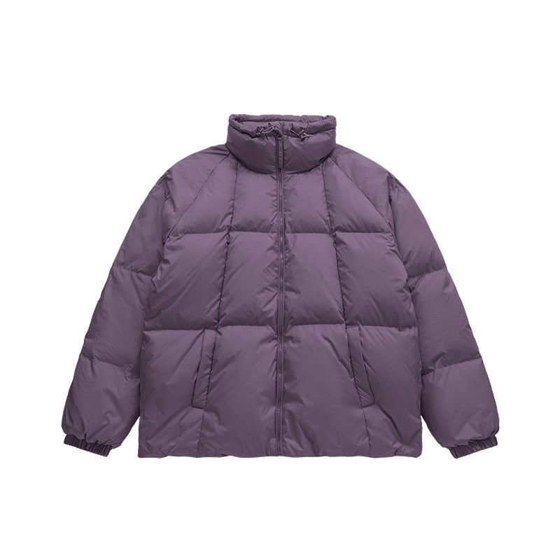 Teflon Three-proof Toast Down Jacket Autumn And Winter New 90 Velvet Solid Color High Collar Jacket Coat