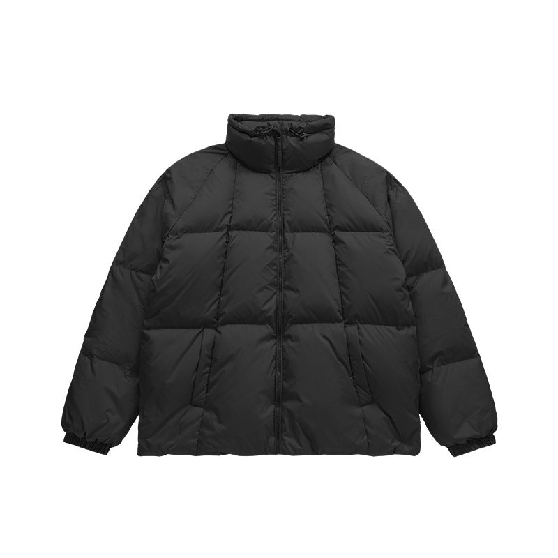 Teflon Three-proof Toast Down Jacket Autumn And Winter New 90 Velvet Solid Color High Collar Jacket Coat