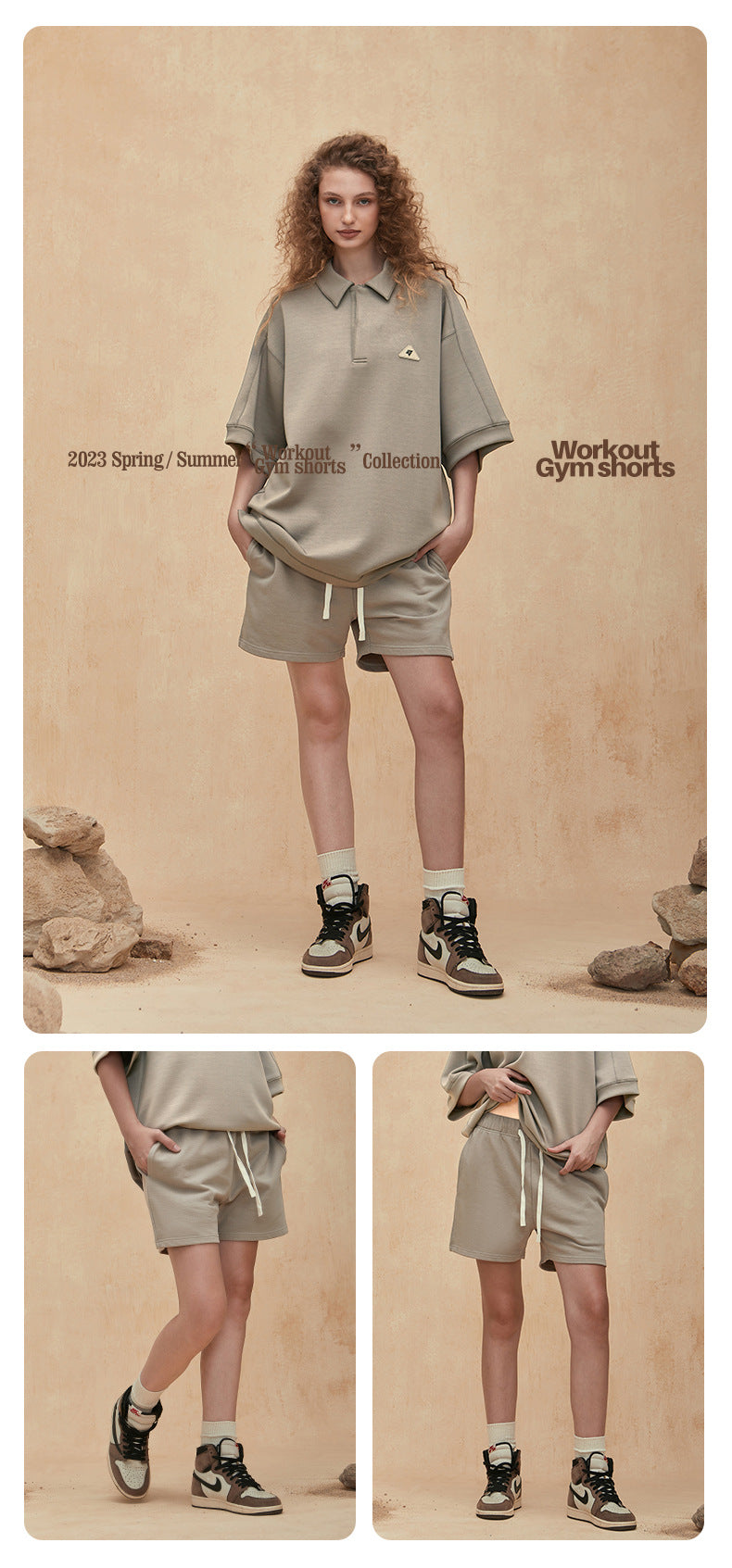 American Home Fitness Sports Shorts Summer New Fashion Brand Loose FOG Color Shorts Men