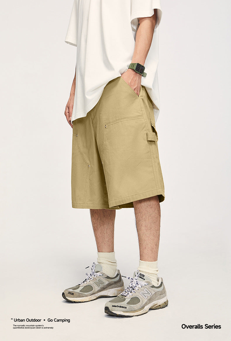 Workwear Loose Multi-Pocket Shorts Spring And Summer New Fashion Brand Loose Solid Color Casual Pants
