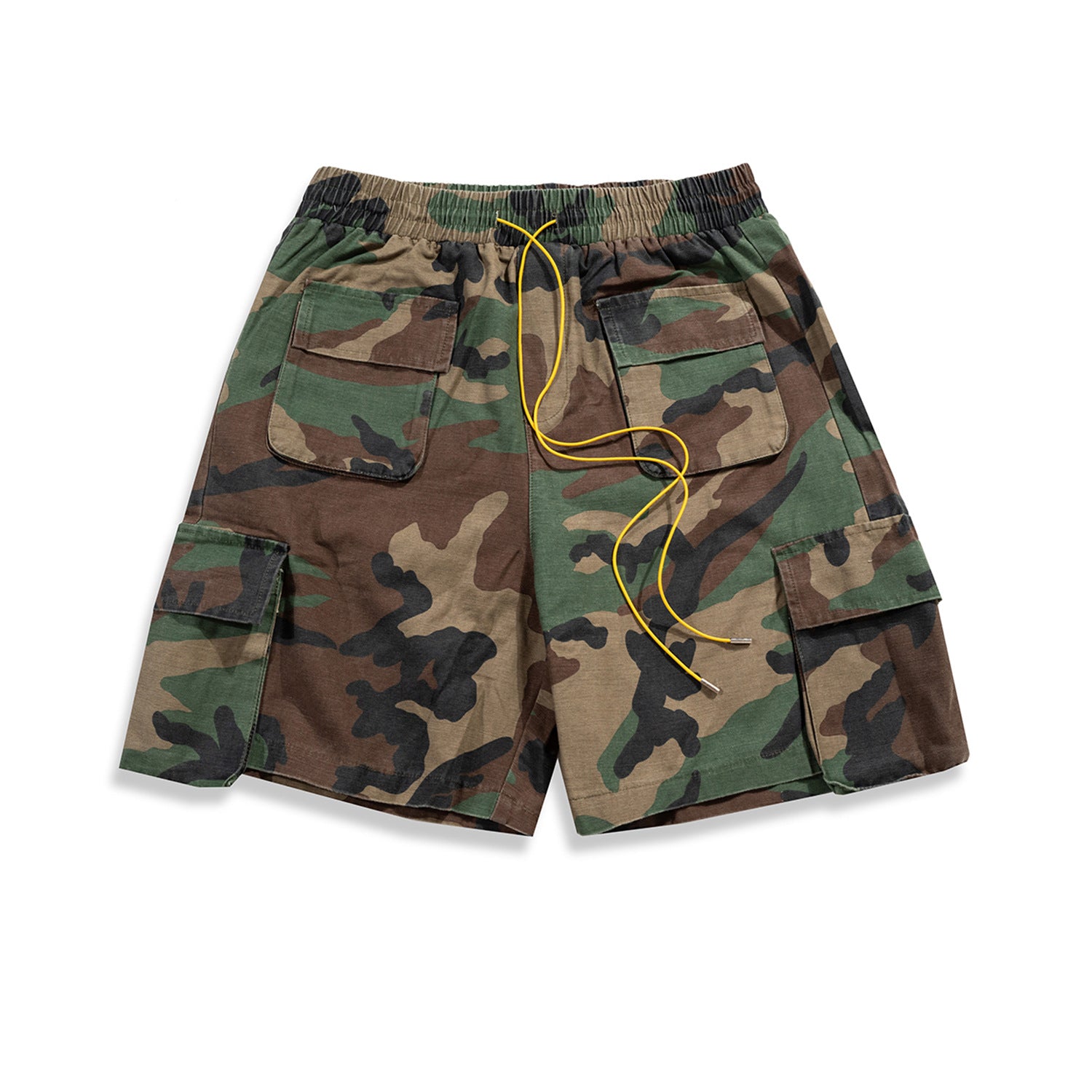 Men's And Women's Spring And Summer Unisex Houndstooth Camouflage Crane Pants Unisex High Street Multi-Bag Casual Shorts