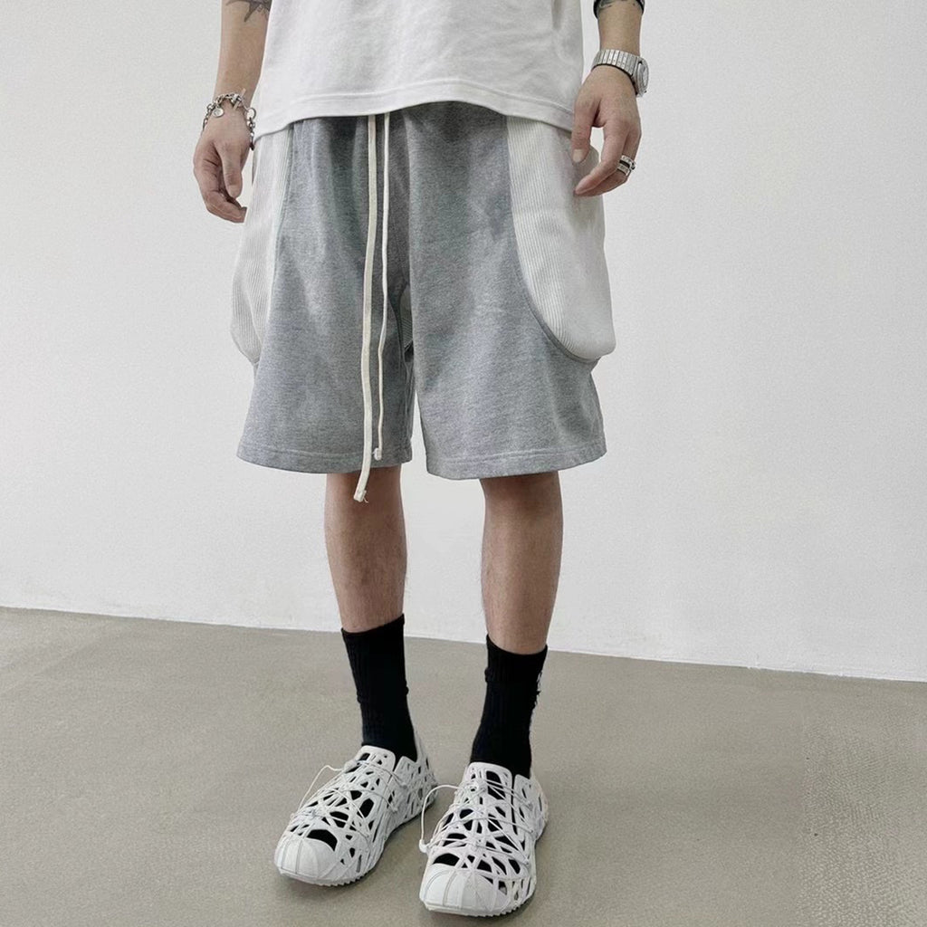 Men's And Women's Spring And Summer Stitching Side Double-Layer Big Pocket Casual Pants Men's And Women's High Street Contrast Color Trendy Shorts