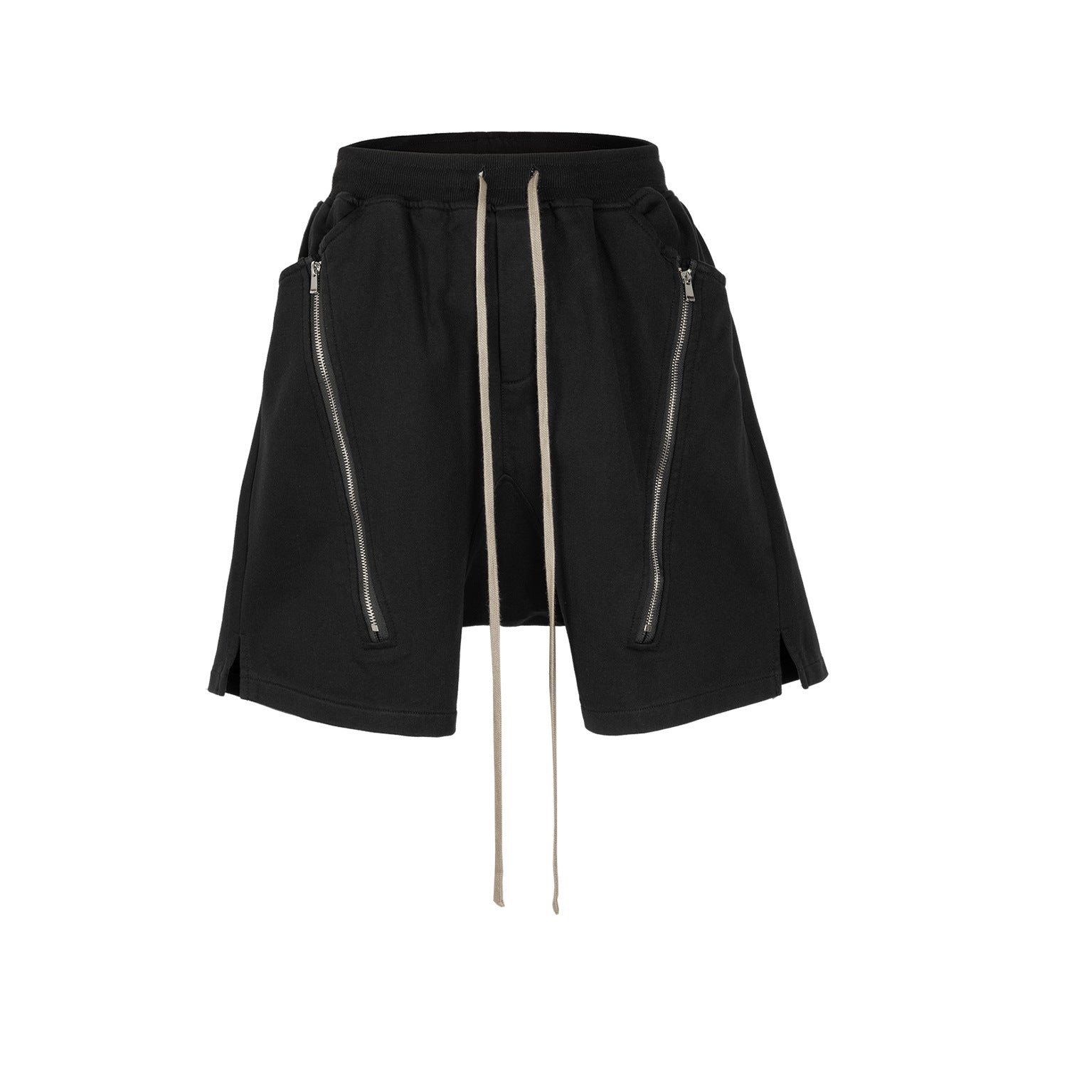 Women's Clothing Men's Spring And Summer Hip-Hop Casual Pants For Men And Women High Street Double Zipper Stitching Split Terry Shorts