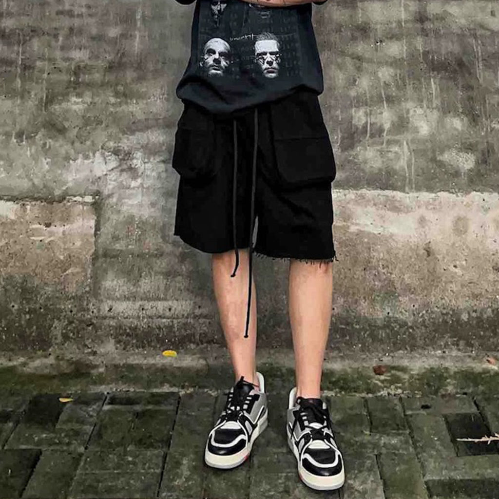 Men's And Women's Spring And Summer Three-dimensional Layered Pocket Micro-drop Shorts Unisex Casual Pants