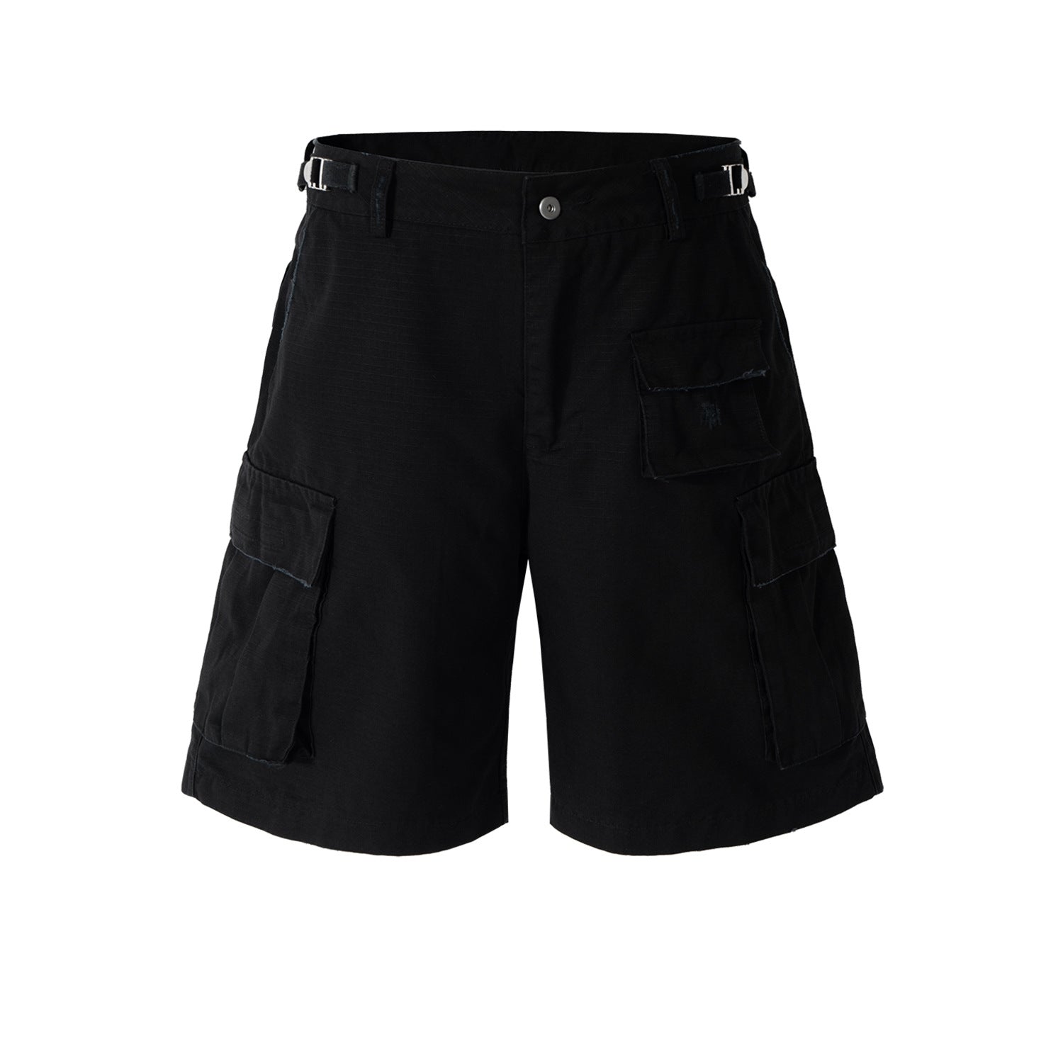 Men's Wear Women's Spring And Summer Casual Pants Men's And Women's Same-style Wided Belt Waist Hand-polished Color-worn Tooling Shorts Trendy