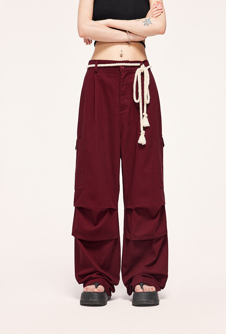 Tether Tooling Wide Leg Pants Autumn And Winter New Fashion Brand Personalized Loose Casual Trousers For Men And Women