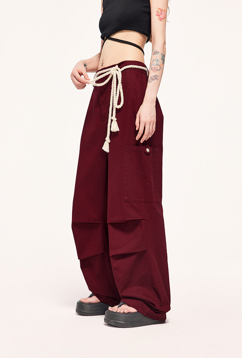 Tether Tooling Wide Leg Pants Autumn And Winter New Fashion Brand Personalized Loose Casual Trousers For Men And Women