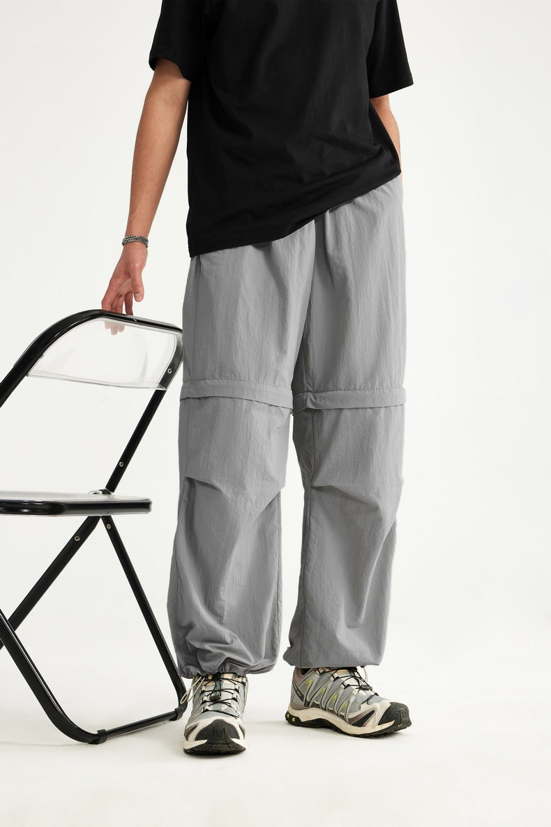 2025 Spring And Summer New Wide Leg Disassembly Pants One Pants Wear Waterproof Casual Big Leg Straight Pants For Men
