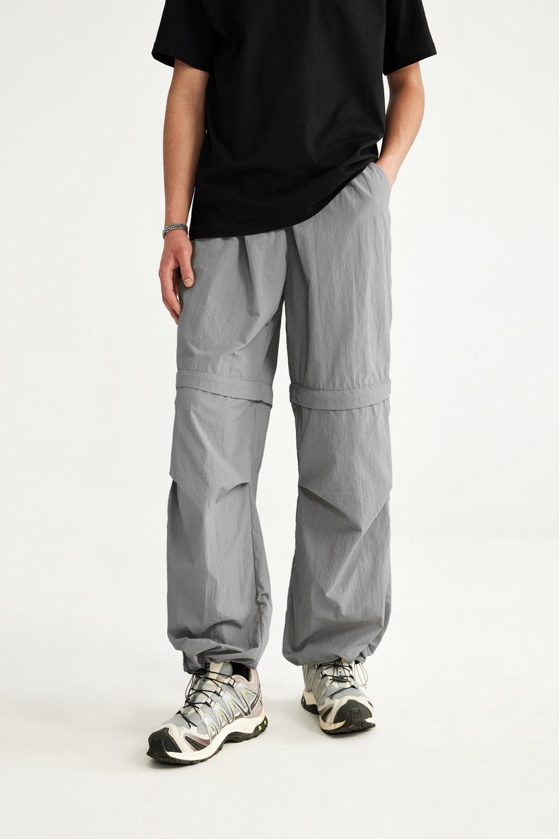 2025 Spring And Summer New Wide Leg Disassembly Pants One Pants Wear Waterproof Casual Big Leg Straight Pants For Men