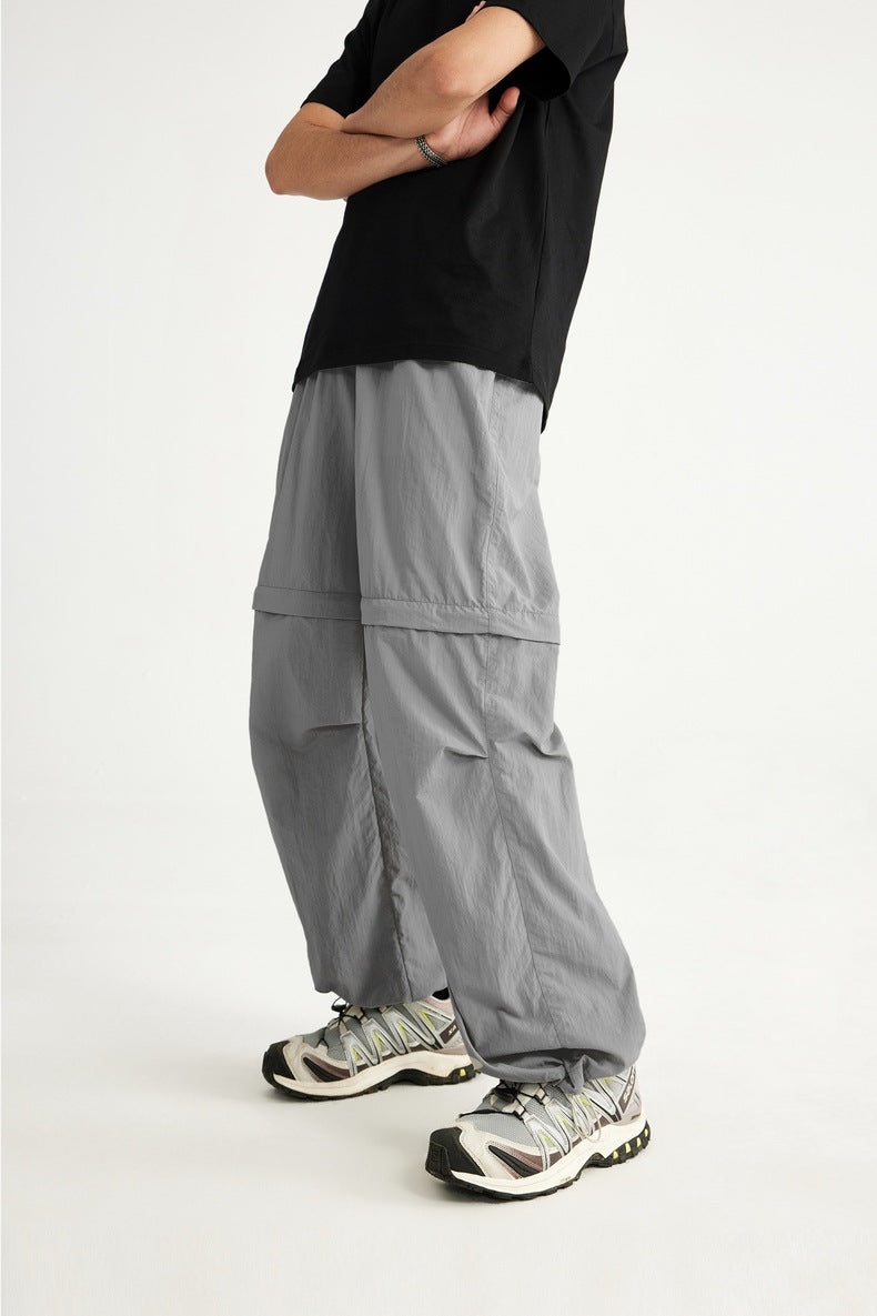 2025 Spring And Summer New Wide Leg Disassembly Pants One Pants Wear Waterproof Casual Big Leg Straight Pants For Men