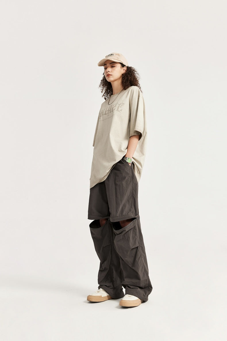 2025 Spring And Summer New Wide Leg Disassembly Pants One Pants Wear Waterproof Casual Big Leg Straight Pants For Men