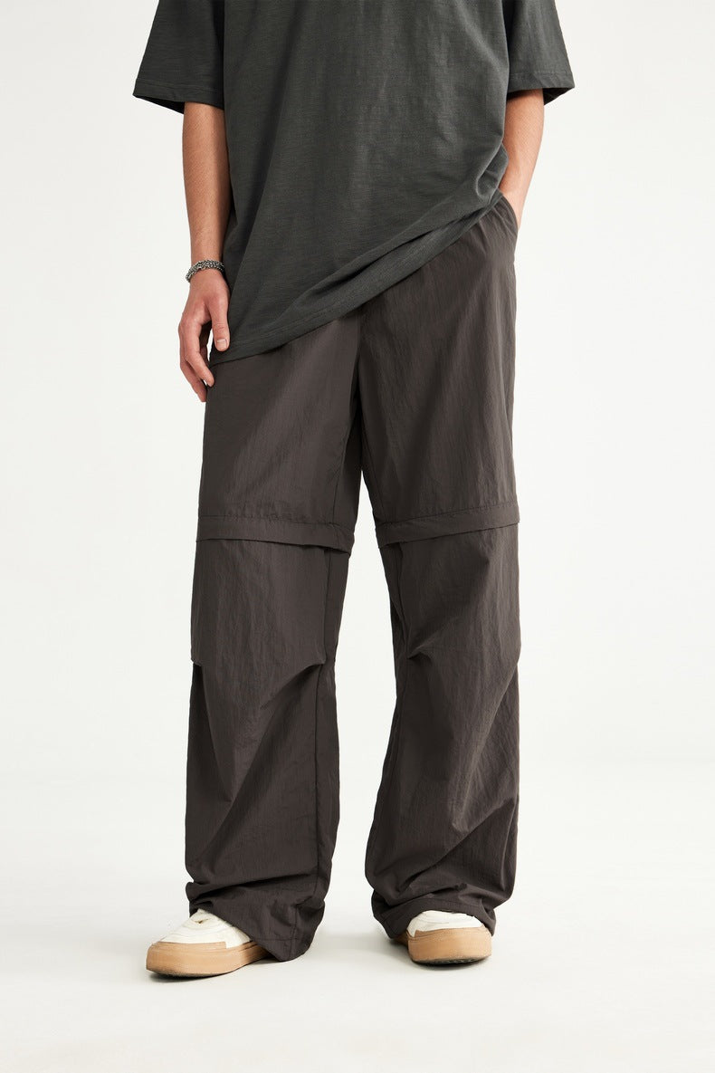 2025 Spring And Summer New Wide Leg Disassembly Pants One Pants Wear Waterproof Casual Big Leg Straight Pants For Men