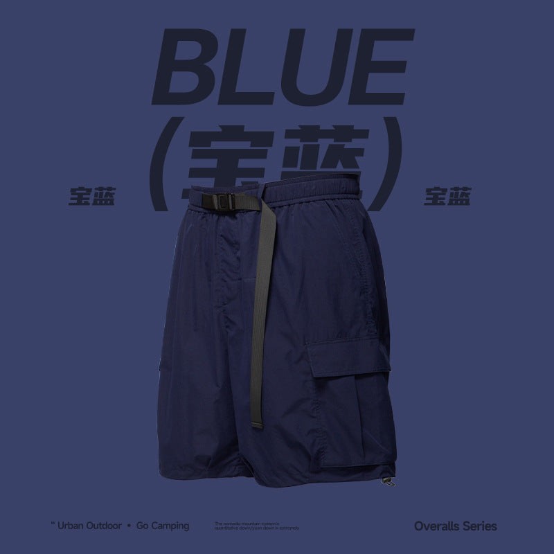 Three-dimensional Pocket Workwear Shorts Spring And Summer New Fashion Brand Loose Solid Color Casual Pants For Men