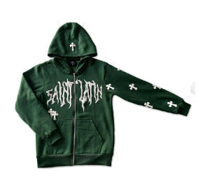Street Hip Hop Star Girl Printed Black Zipper Hoodie Women Y2k Harajuku Coat Sweater Women