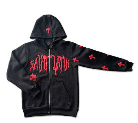 Street Hip Hop Star Girl Printed Black Zipper Hoodie Women Y2k Harajuku Coat Sweater Women