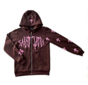 Street Hip Hop Star Girl Printed Black Zipper Hoodie Women Y2k Harajuku Coat Sweater Women