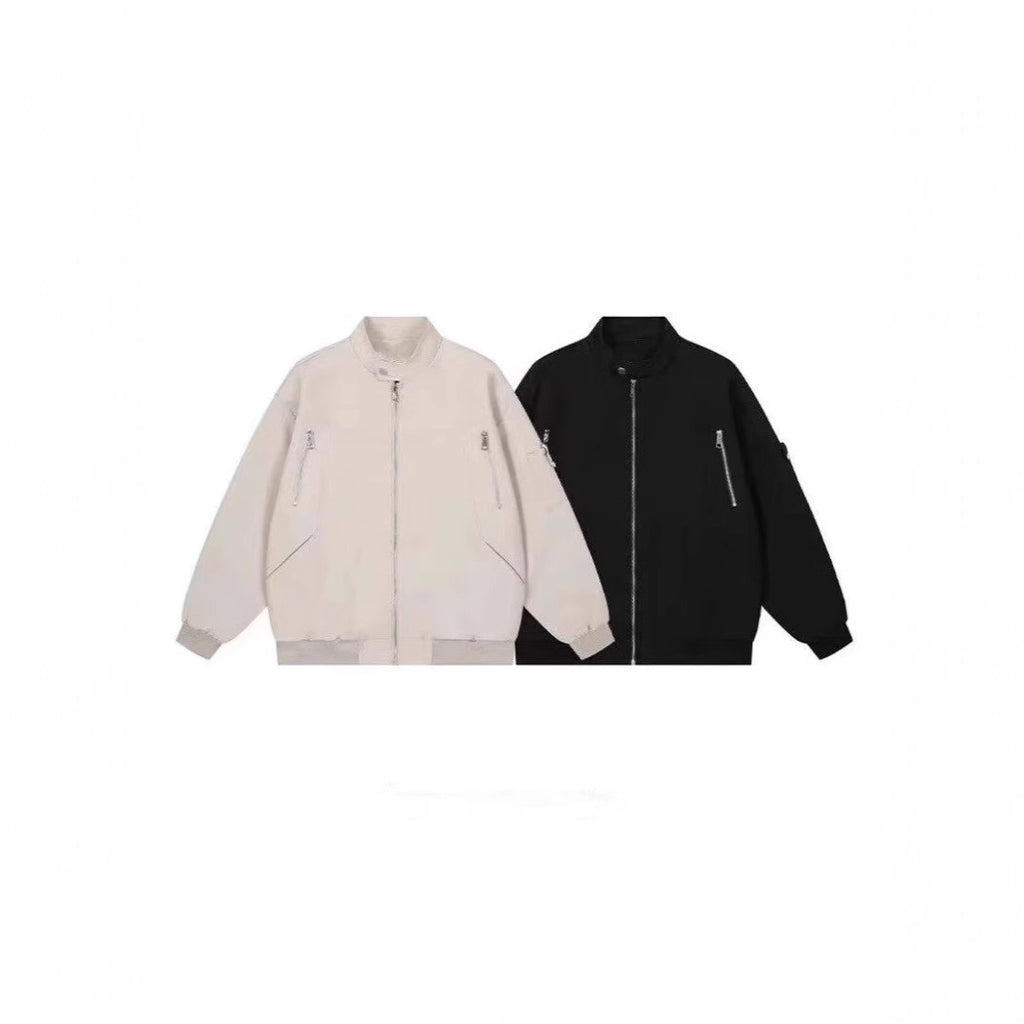 American Style High Street Collar Tooling Bomber Jacket Men's Trendy Brand Zipper Design Sense Jacket Baseball Suit Jacket Men's