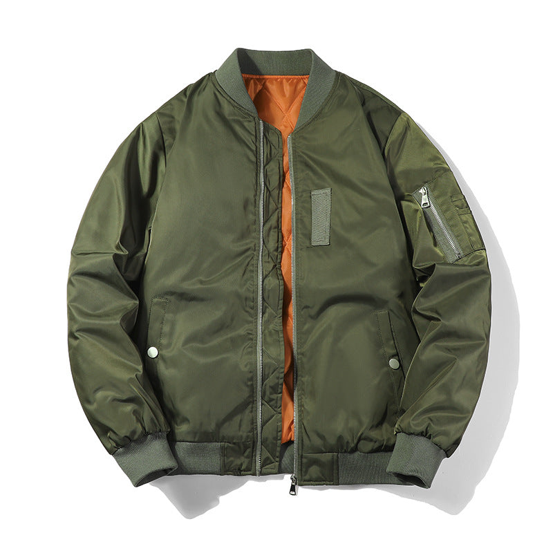 Autumn And Winter Korean Style Men's Sports All-match Casual Collar Jacket Thickened Aviator Jacket Men's Loose Baseball Suit