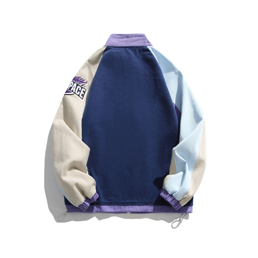 Men's And Women's Couple's Street Sports Fashion Jacket Contrast Color Design Sense Niche Loose Street Casual Jacket Trendy
